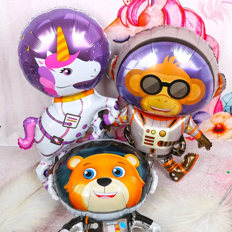 Tegnefilm Bære Abe Unicorn Plads Folie Balloner Baby Shower, Fødselsdag Dekoration Kid Legetøj Astronaut Spaceman Ballon Globo