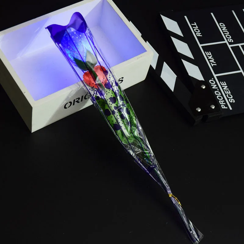 600pcs 28,5 cm LED Romantisk Steg Blomst Lys Op I Den Mørke Bryllup Fest Dekoration Store Gaver Til Kæreste ZA4971