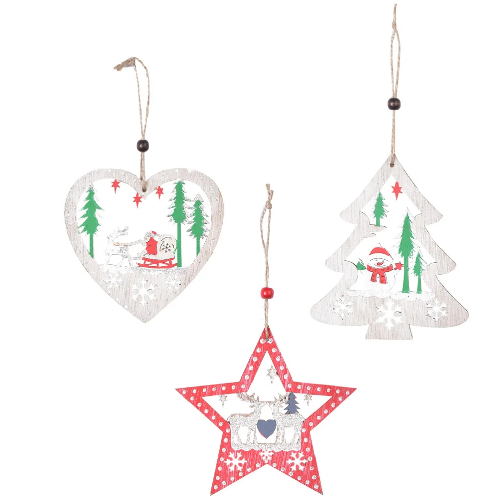 3Pcs Jul Træ-Dekoration Vedhæng Kreative Hængende Vedhæng Jule Ornament