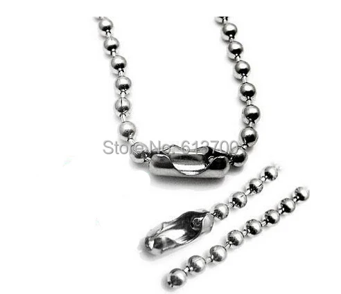 60CM Lang 2,4 MM Perle kæde Splint Strygejern Metal Smykker Link DIY Halskæde Kæder Strygejern Sølv Kæde, perler 500 Stk/masse