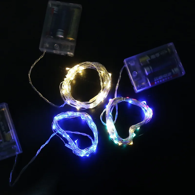Fairy Lights Wire LED String Lys Jul Krans Indendørs Soveværelser Hjem Bryllup nytår Hjem Dekoration julepynt