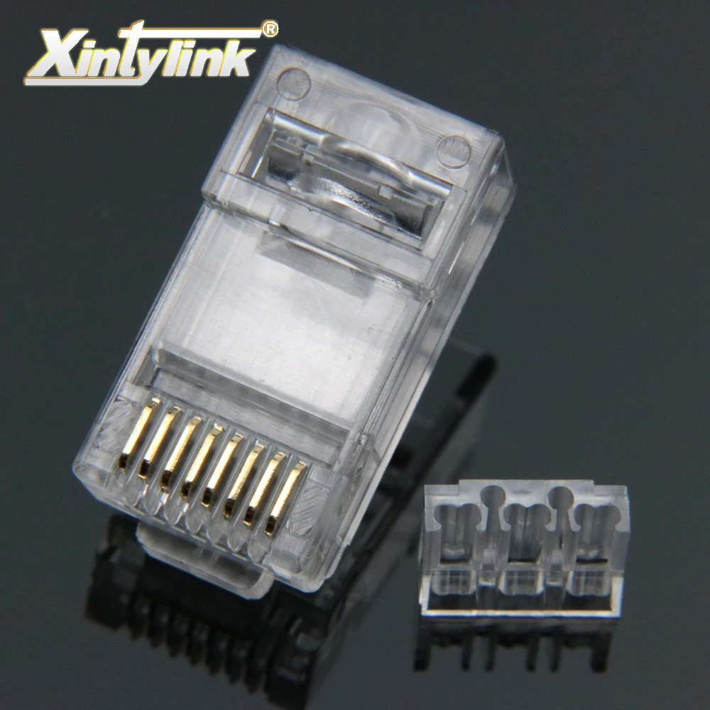 Xintylink rj45-stik cat6 8p8c belastning bar holder ethernet-kabel rj 45 cat 6 sæt terminaler utp modulære netværk jack 50stk