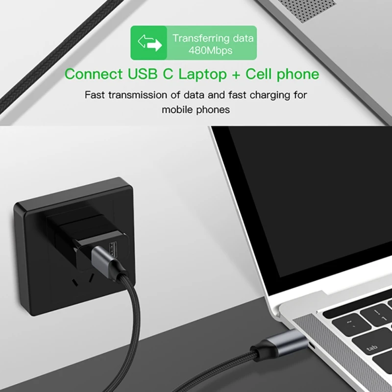 USB-Type-C til USB-C 3.1 Opladning Kabel-Adapter 3A Hurtig Oplader Kabel Til Samsung S10 S9 Xiaomi 9 8 Til MacBook