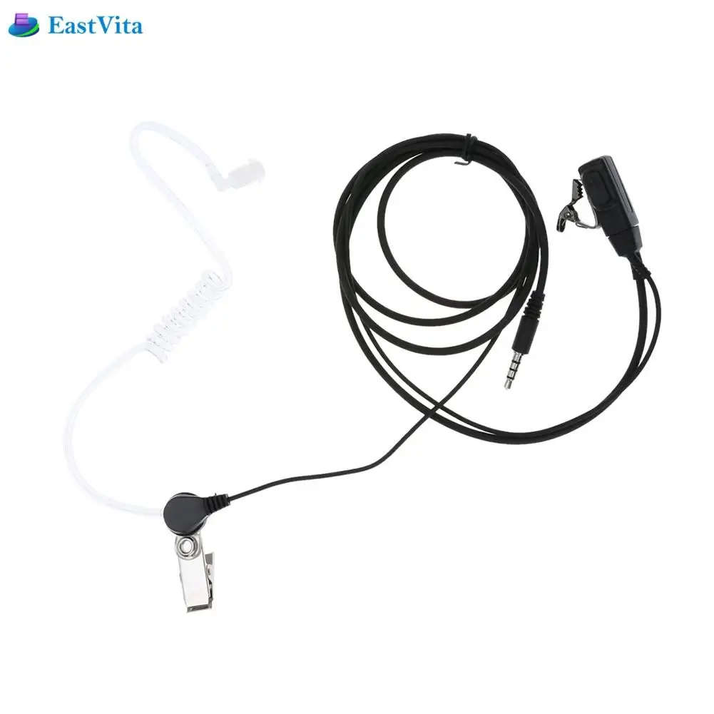 EastVita 3,5 mm Akustisk Air Tube Ørestykket til TOT Headset Anti-Stråling Kablede øre-krog Hovedtelefoner til iPhone, Samsung, Huawei r25