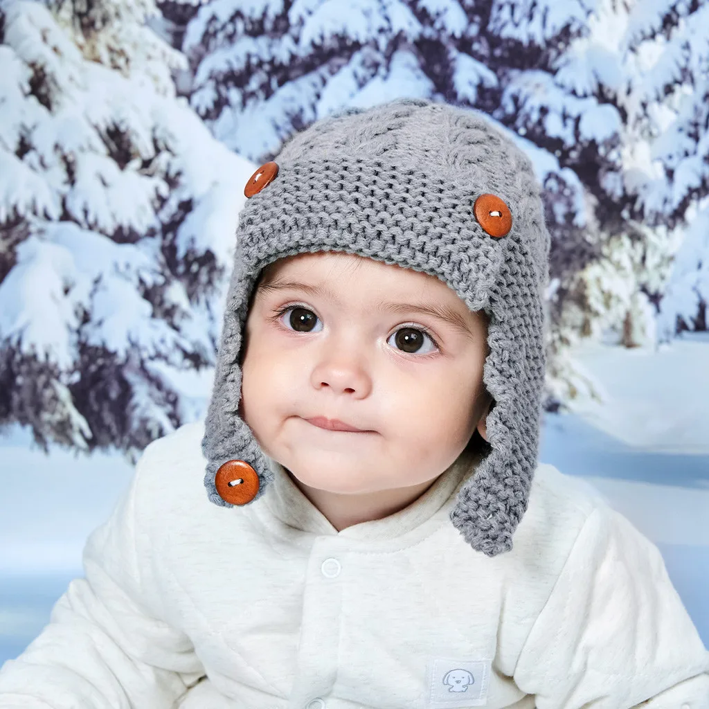 Børn Hat, Halstørklæde Sæt Bear Cat Varm KnitteNewborn Baby Vinter Hat Cap Bonnet Børn Hat Dreng Pige Cap Øreklapper Varm Hue Efteråret #114