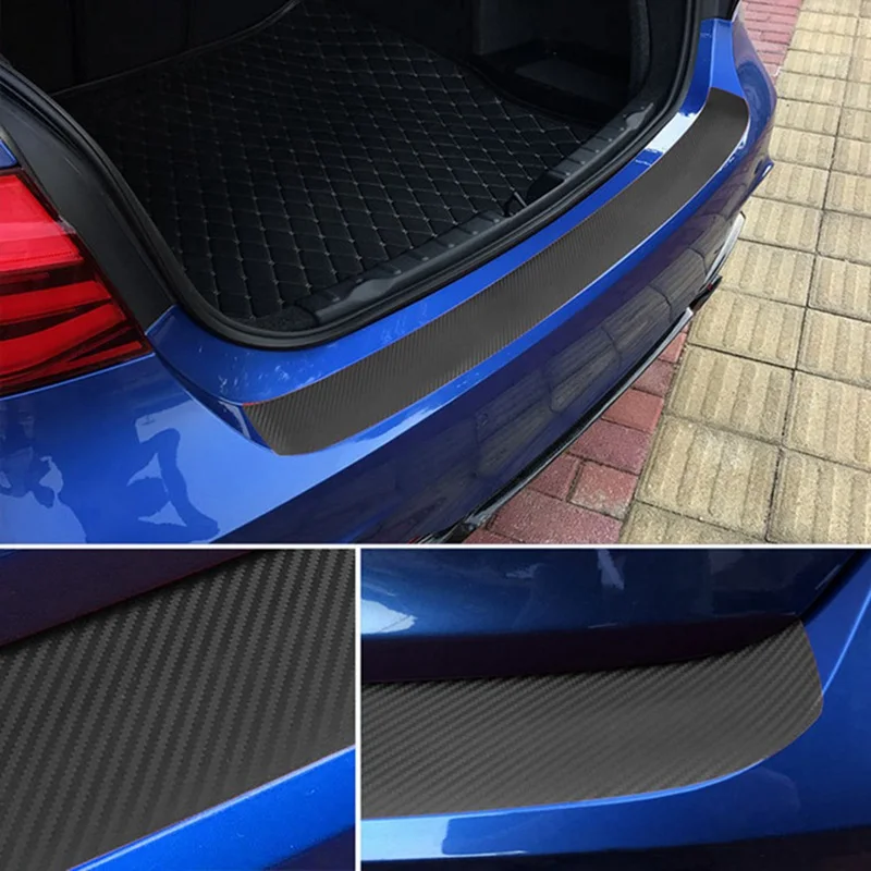 Bil Auto Carbon Fiber Kuffert Beskyttelse Mærkat Dør Karmen Anti Ridse Strip Bageste stødfanger Protector 104/90cm