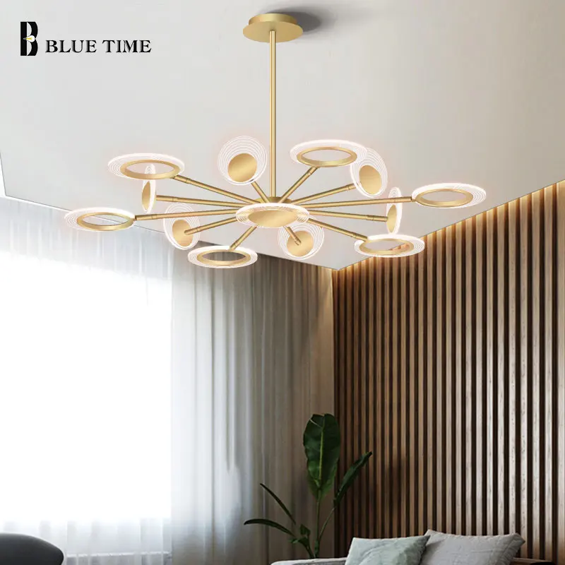 Guld Sort Moderne LED Lysekrone Til Soveværelse, Stue, Spisestue Indretning Lamper Hængende Lysekroner i Loftet Indendørs Belysning