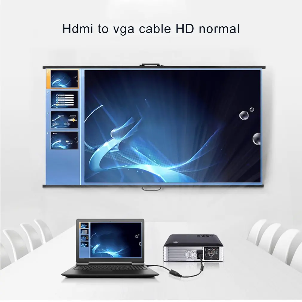 HDMI-kompatibel med VGA-Adapter 1080P Mand til Famale Converter Adapter Digital til Analog Video, Lyd til Bærbare PC, Tablet
