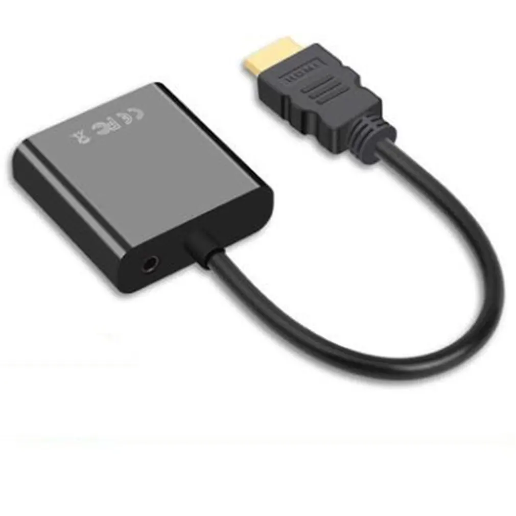 HDMI-kompatibel med VGA-Adapter 1080P Mand til Famale Converter Adapter Digital til Analog Video, Lyd til Bærbare PC, Tablet