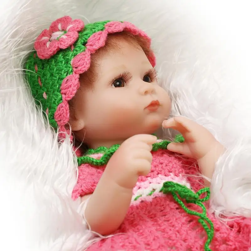 18 tommer 42cm reborn babyer legetøj dukker hånd-hæklet tøj Blød Silikone Realistisk Håndlavet baby Doll genfødt brinquedos