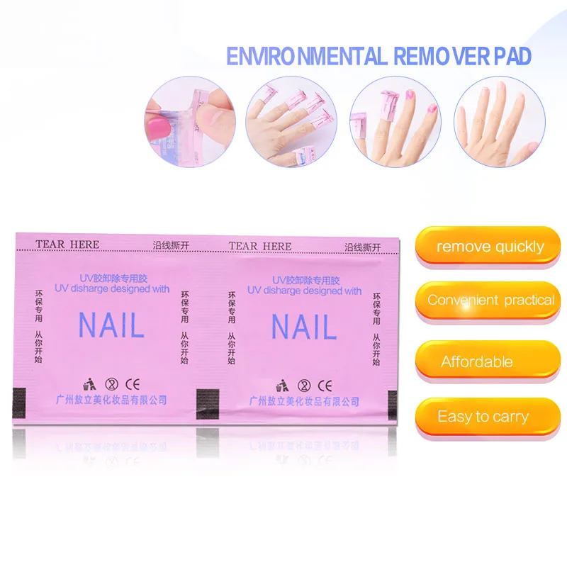 100pcs/sæt Nail Art Cleaner, Acetone Svamp Søm Rengøring Fjernelse Wraps Folie, UV-Gele Neglelak Remover Wrap Pad Nail Art Værktøj
