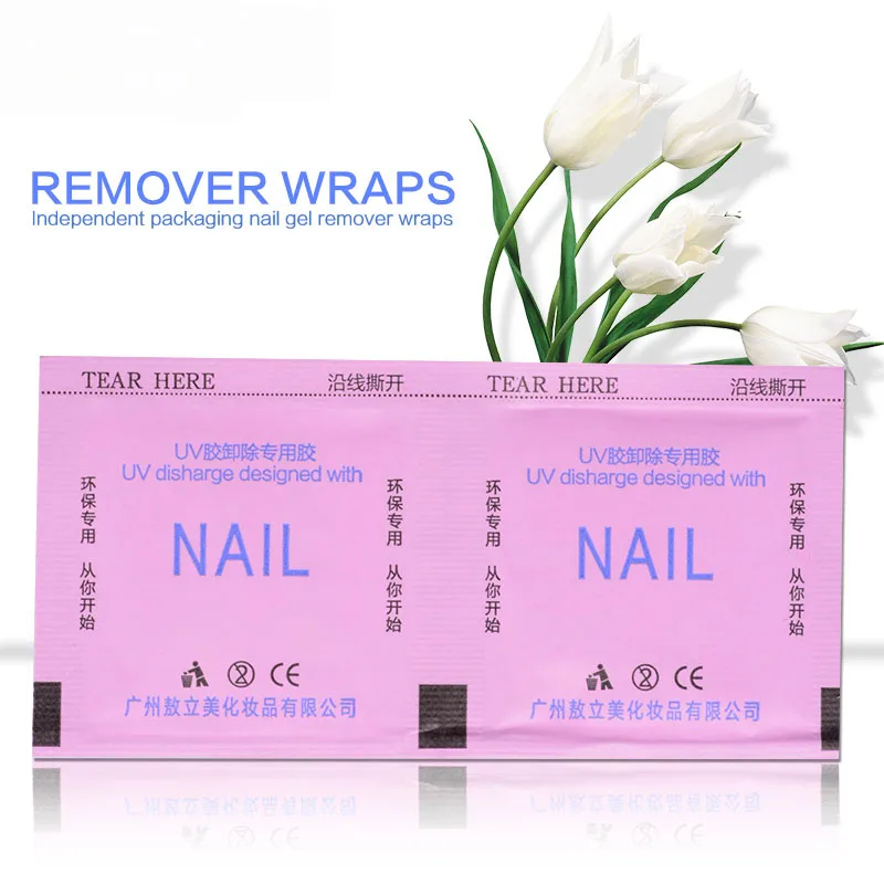 100pcs/sæt Nail Art Cleaner, Acetone Svamp Søm Rengøring Fjernelse Wraps Folie, UV-Gele Neglelak Remover Wrap Pad Nail Art Værktøj