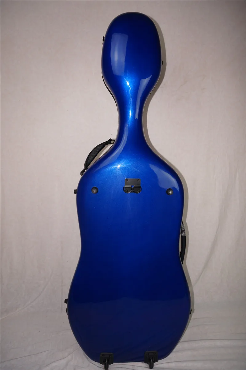 En blå farve 4/4 Cello Case etui glas Carbon Fiber Stærkt Lys af Høj kvalitet vin Farve N6