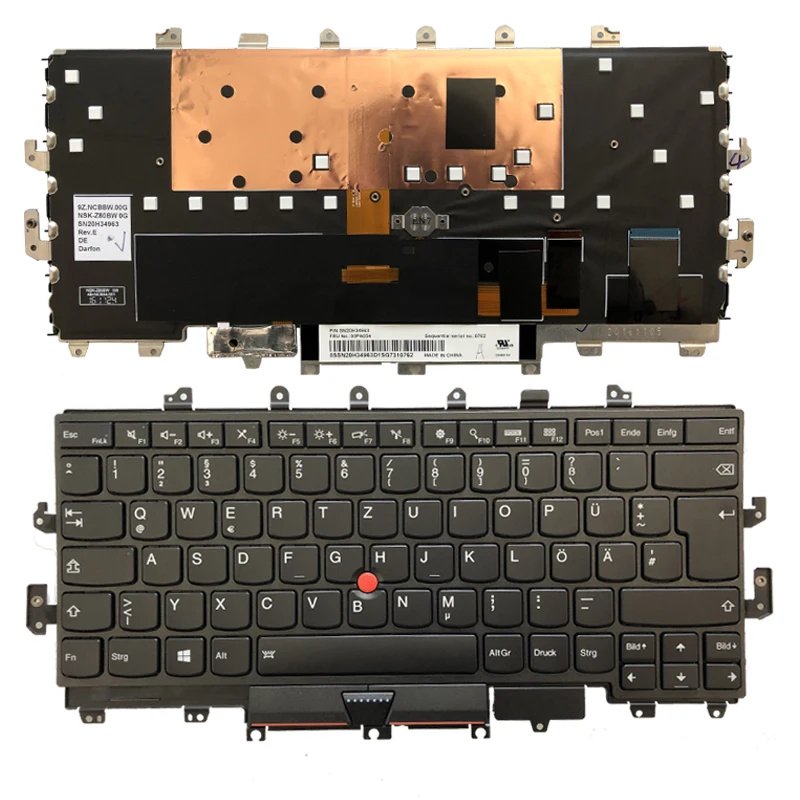 NYE GR laptop tastatur til Lenovo Thinkpad X1 yoga X1 1st 2016 tysk Tastatur, sort