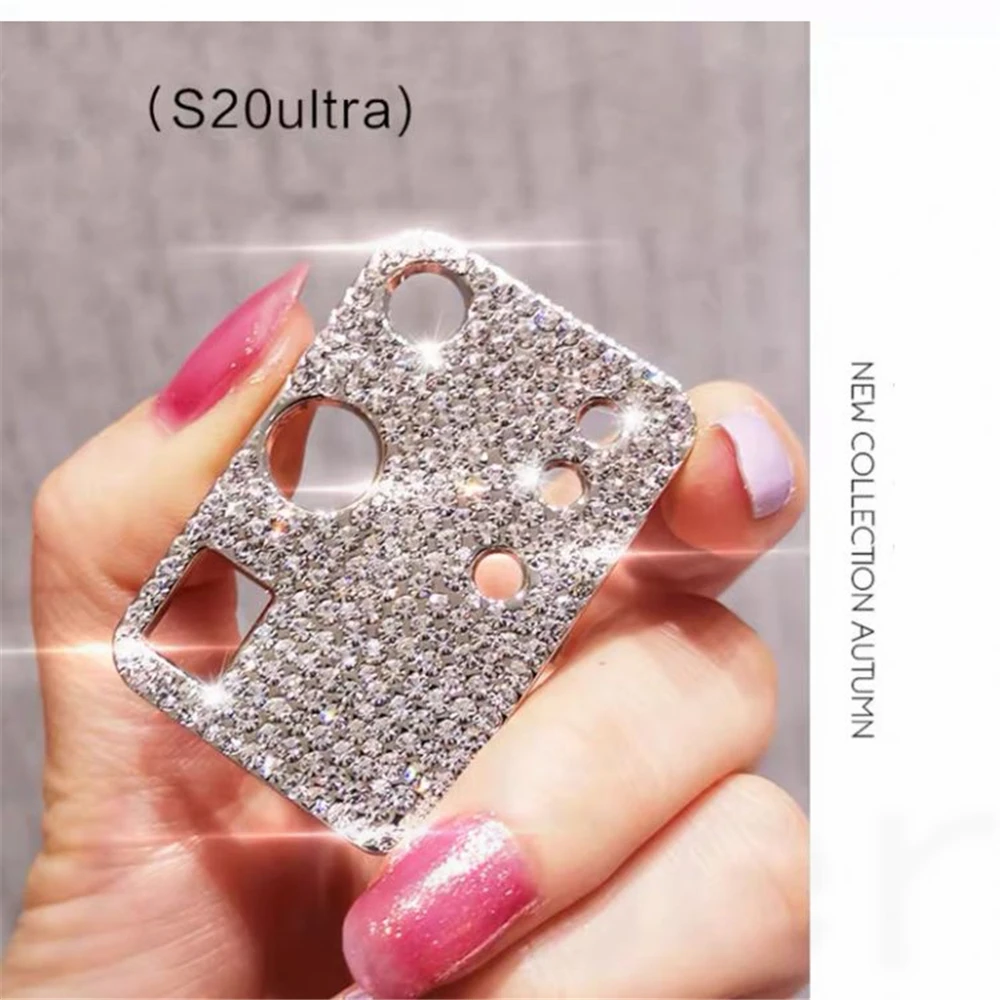For Samsung Galaxy S20 Ultra S20 Plus Rhinestone Glitter Kamera Linse film Protector Case-3D-Diamond Fuld Linse Beskyttende Cover