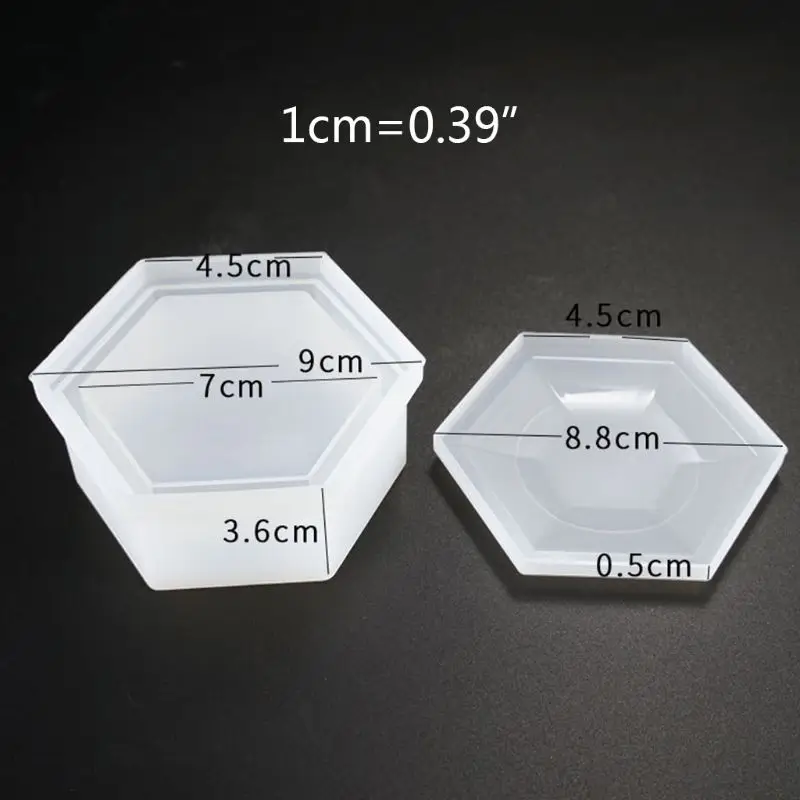 DIY Sekskant opbevaringsboks Skimmel Crystal Epoxy af Høj Spejl Håndlavet Blomme-formede Silikone Forme Håndværk Forme Værktøjer