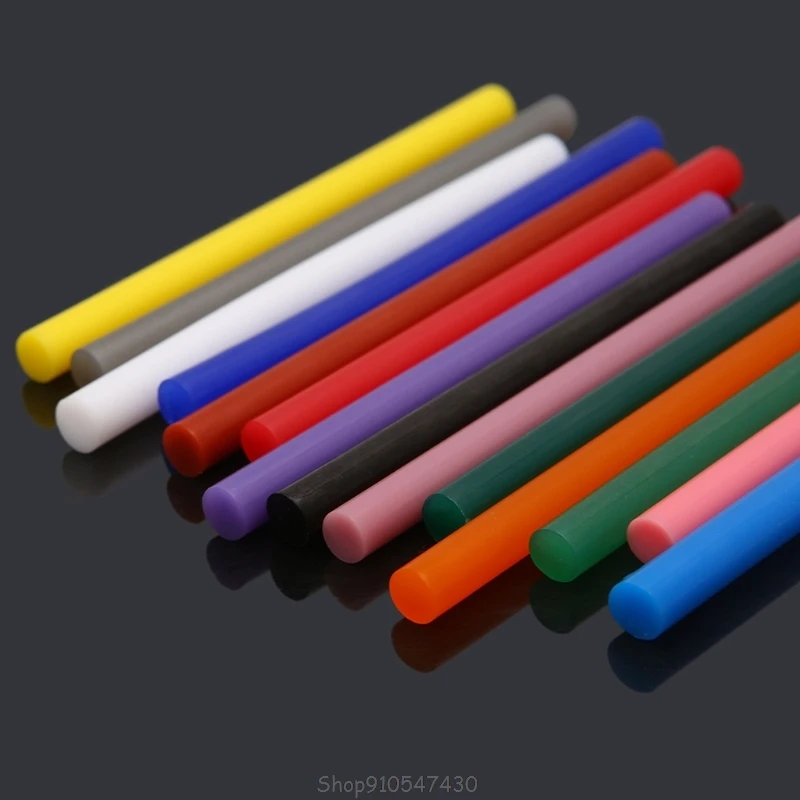 14pcs Hot Melt Lim Stick Mix Farve 7mm Viskositet For DIY Håndværk Toy Reparation Værktøjer D11 20 Dropship