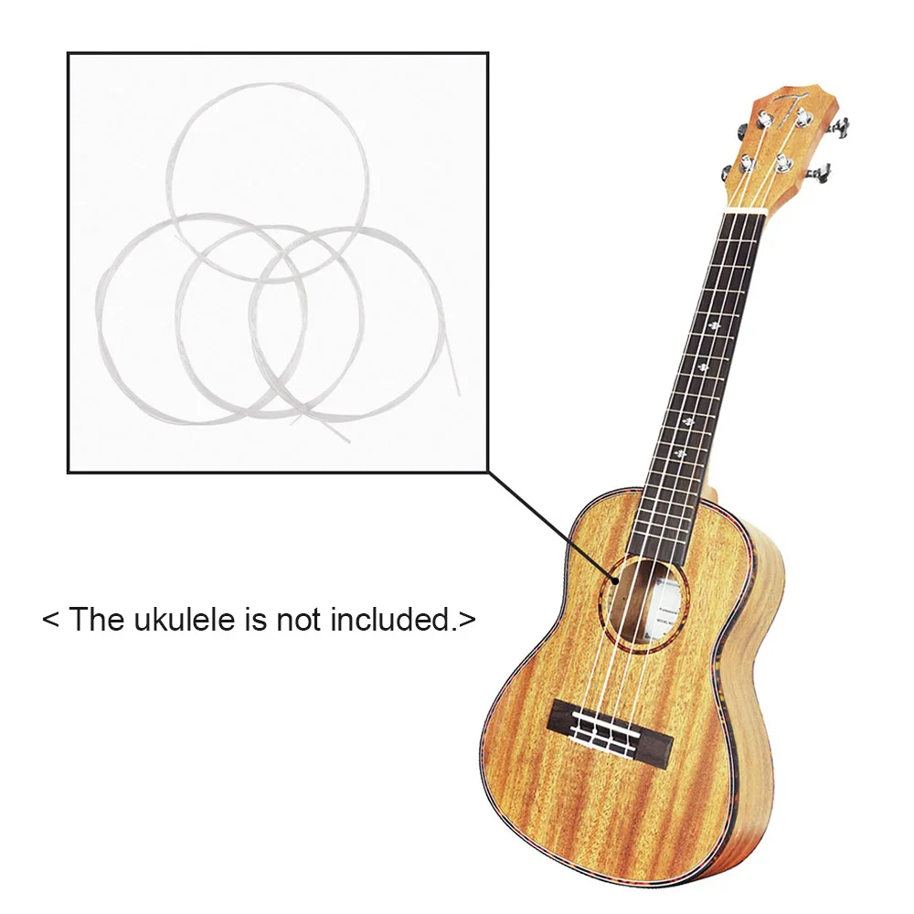 4stk/set Ukulele Ukelele Uke Strings Nylon Materiale Sort Strenget Instrument, Guitar-Dele & Tilbehør