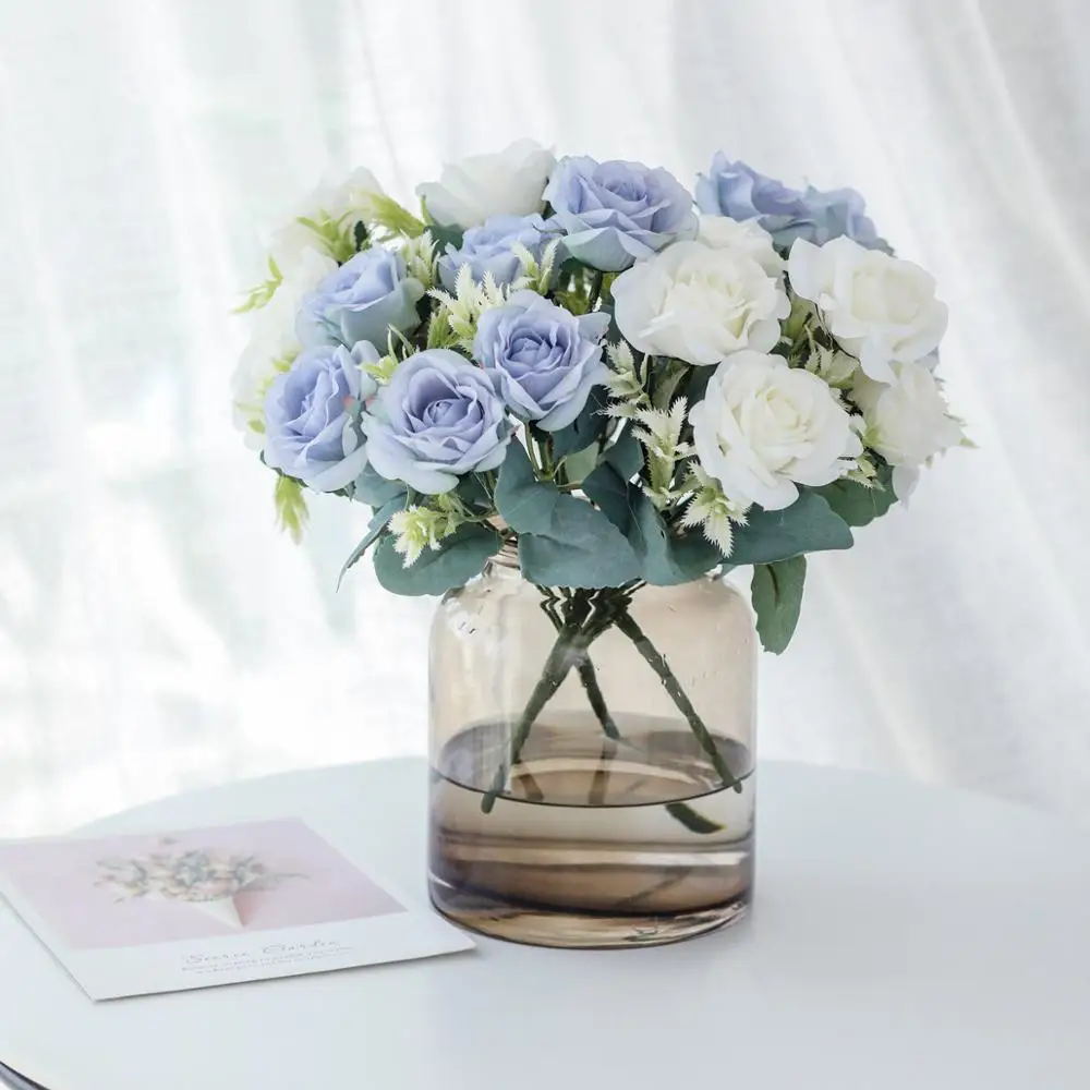 Nordisk Kunstig Blomst Rose Holde Bryllup Buket Silke Blomst til Home Party borddekoration Efteråret Dekorationer, Falske Blomst