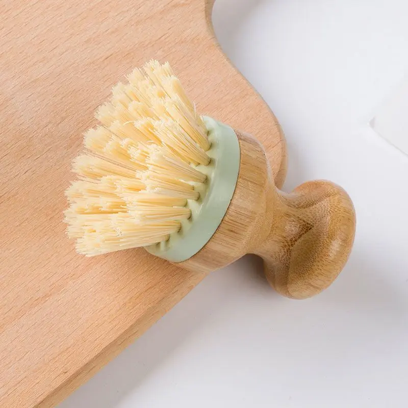 Mini Træ-Round Rengøring Af Køkkenet Børste Multifunktionelle Pan-Pot Dish Vask Værktøjer