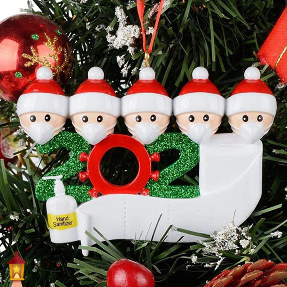 2020 Snemand med Maske juletræ Festival Party Hængende Pendel Ornamenter Indendørs Familie Xmas Briks Indretning Hjem Forsyninger