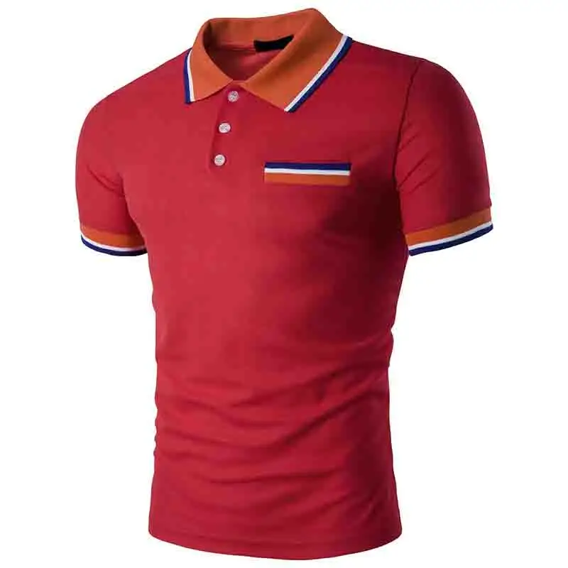NY 2020-Mode sommeren Halvdelen cardigan stribet patchwork business Kausale polo shirts til mænd City polo para hombre mænd tøj