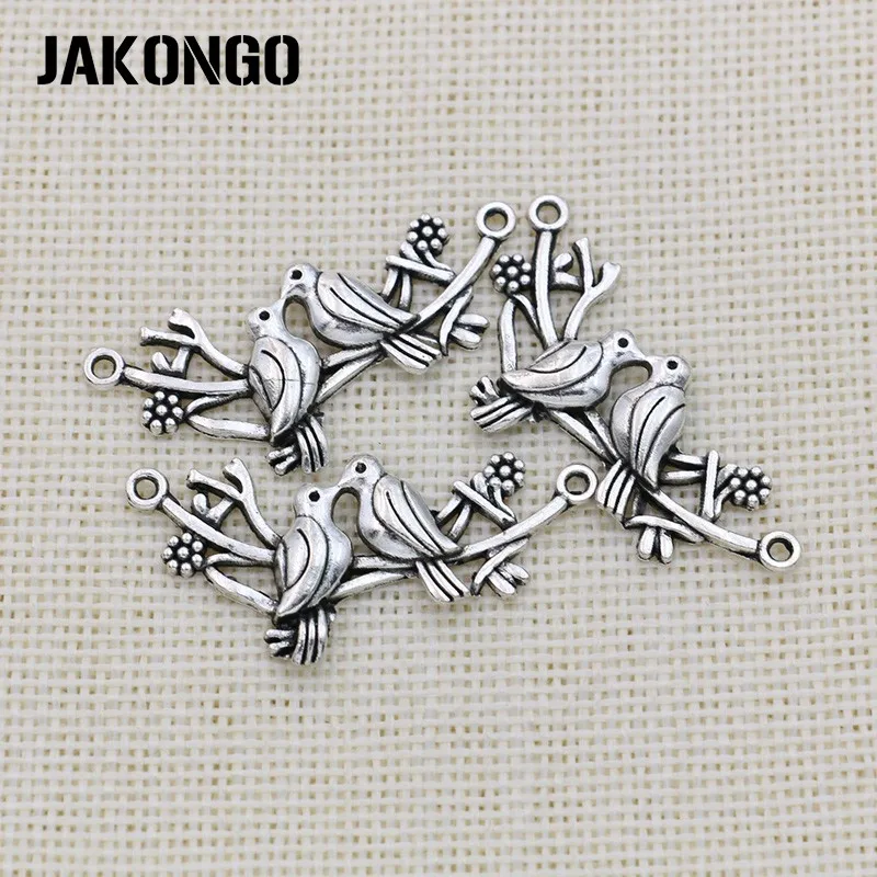 JAKONGO Antik Silver Plated Fugle Stik til smykkefremstilling-Armbånd Tilbehør Resultaterne DIY 45x21mm 8stk/masse
