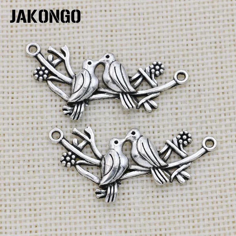 JAKONGO Antik Silver Plated Fugle Stik til smykkefremstilling-Armbånd Tilbehør Resultaterne DIY 45x21mm 8stk/masse