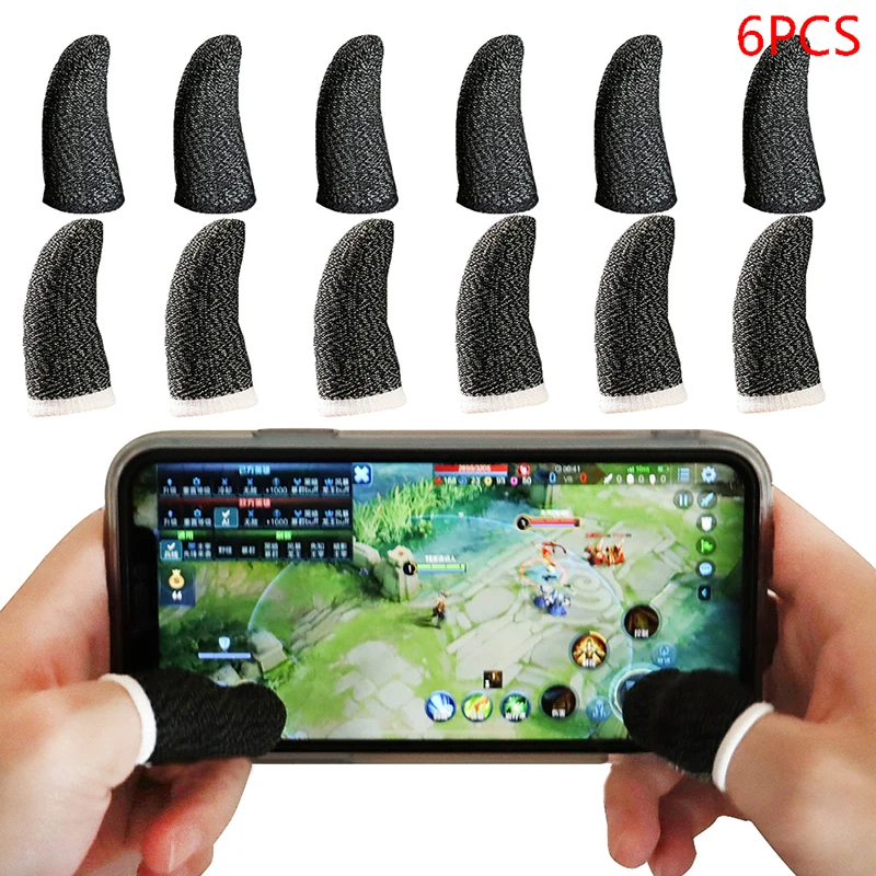 6stk Mobile Spil Sved-bevis Fingre Handsker Fingerspids Handsker, skridsikre Touch Screen Thumbs Finger Ærme Hjælpe artefakt