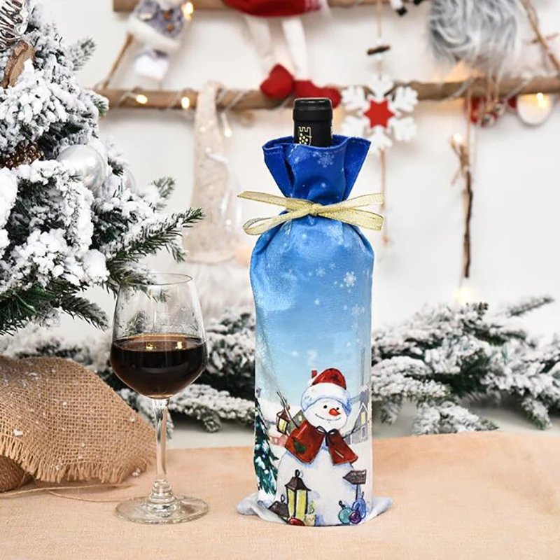 Vin Flaske Dekoration Bag 2020 Nye Juledekoration Gamle Mand Dukke Vin Flaske Dække Julepynt Santa Claus