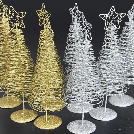 Jul Mini Strygejern Juletræ Guld Sølv Ornament Tabel Bruser Dekoration Julegaver