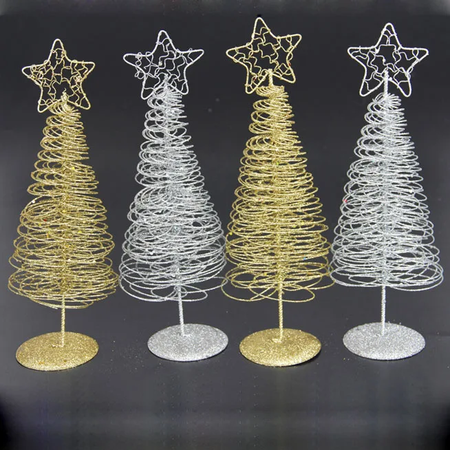 Jul Mini Strygejern Juletræ Guld Sølv Ornament Tabel Bruser Dekoration Julegaver