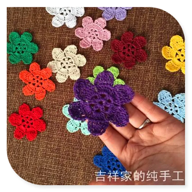 Bedst sælgende DIY blonder hæklet applique 30 billeder/masse patches til tøj dekoration applique sy blomster filt måtter