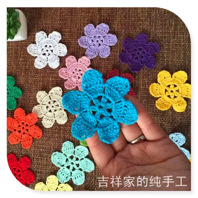 Bedst sælgende DIY blonder hæklet applique 30 billeder/masse patches til tøj dekoration applique sy blomster filt måtter