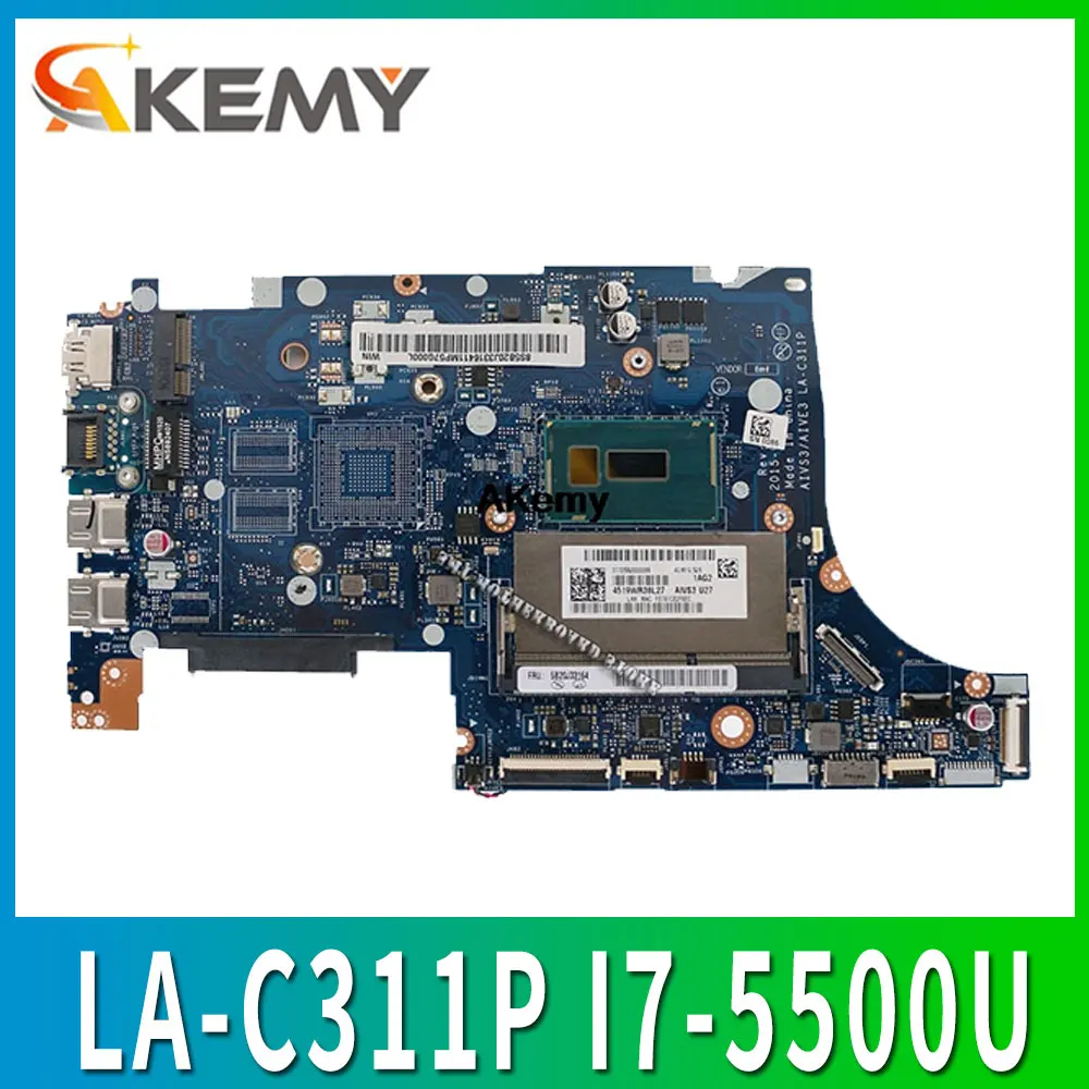 AIVS3/AIVE3 LA-C311P Bundkort Til Lenovo U31-70 Laptop bundkort med SR23W I7-5500U 2G DDR3 FRU 5B20K83968 testet