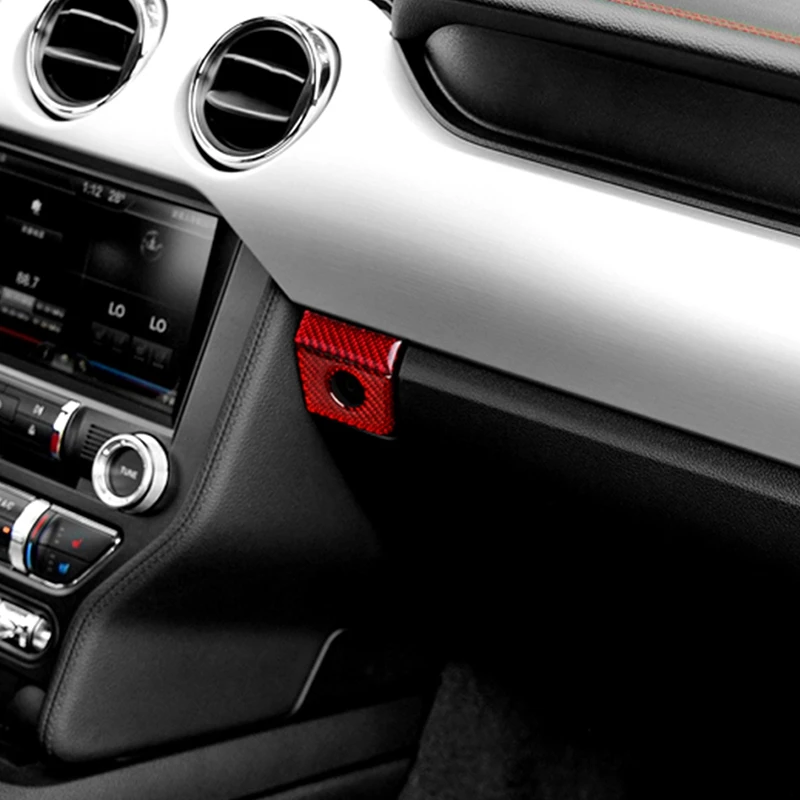 Opbevaringsboks Panel, Carbon Fiber Sticker, Bilen Dashboard Dækker, Gældende for Ford Mustang-2019