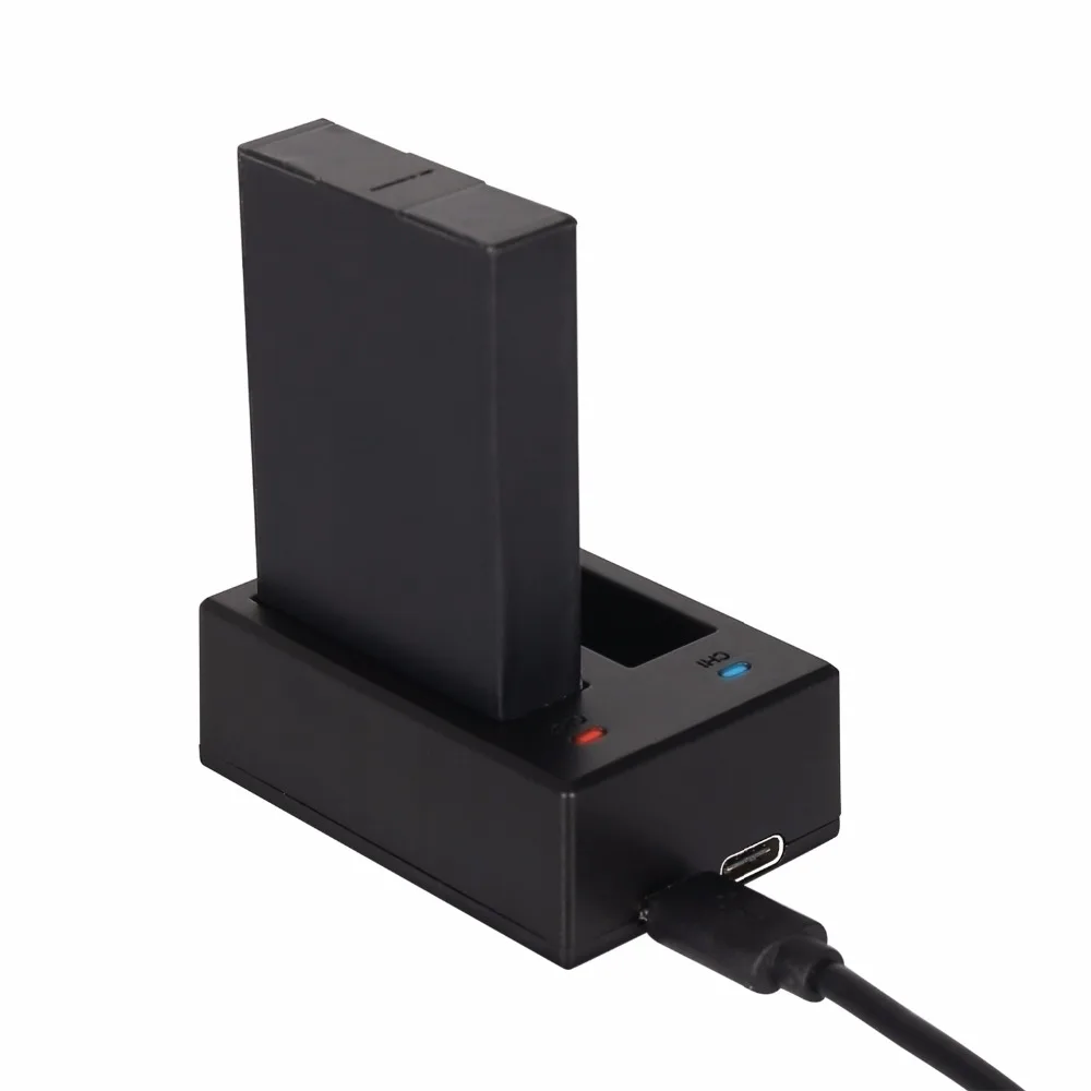 ORBMART Dobbelt Dobbelt USB-Port Oplader Til Gopro Fusion Panorama Kamera Med et USB-Kabel