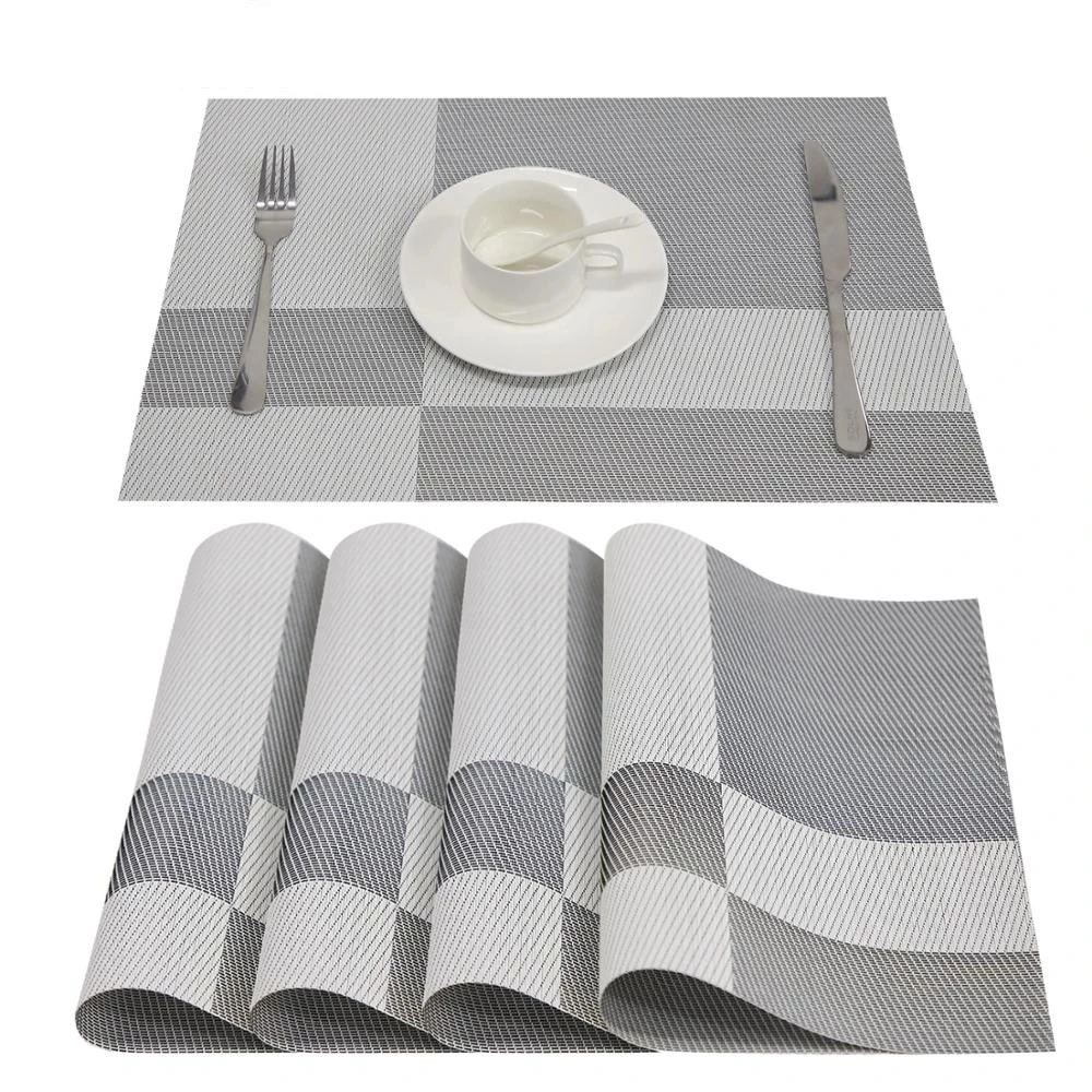 Topfinle PVC Bambus, Plastik-Dækkeservietter til spisebordet mat sæt Sengetøj placer måtten i Køkken, Bordservice Pad Og Te Placer Måtten