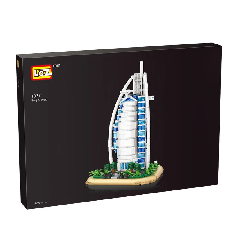 Loz mini byggesten 1029 De Burjal Arabiske Hotel i Dubai voksen vanskeligt tre-dimensionelle model til børn gaver