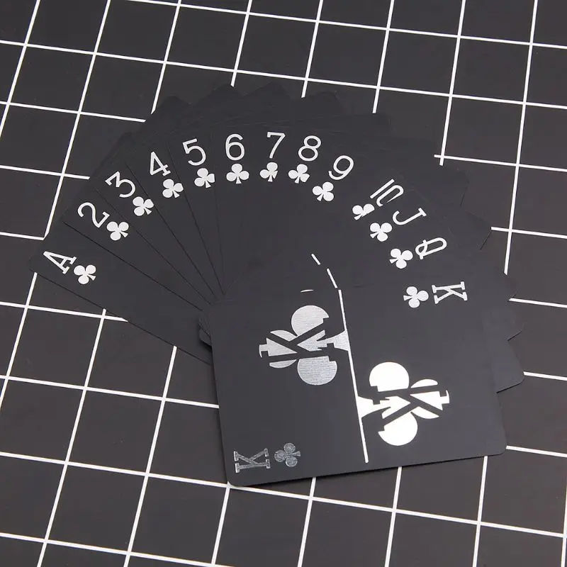 Vandtæt PVC Poker Card Sort Bronzing Plastic Spillekort Party Board Game
