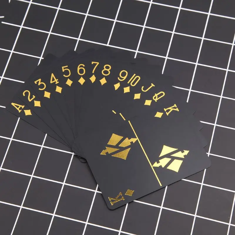 Vandtæt PVC Poker Card Sort Bronzing Plastic Spillekort Party Board Game