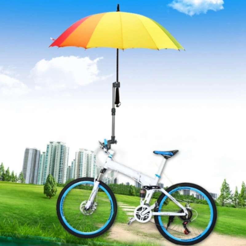 Paraply-Stik Klapvogn Rustfrit Stål Paraply Står Enhver Vinkel Drejelig Cykel-Paraply Holder Regn Gear Værktøj
