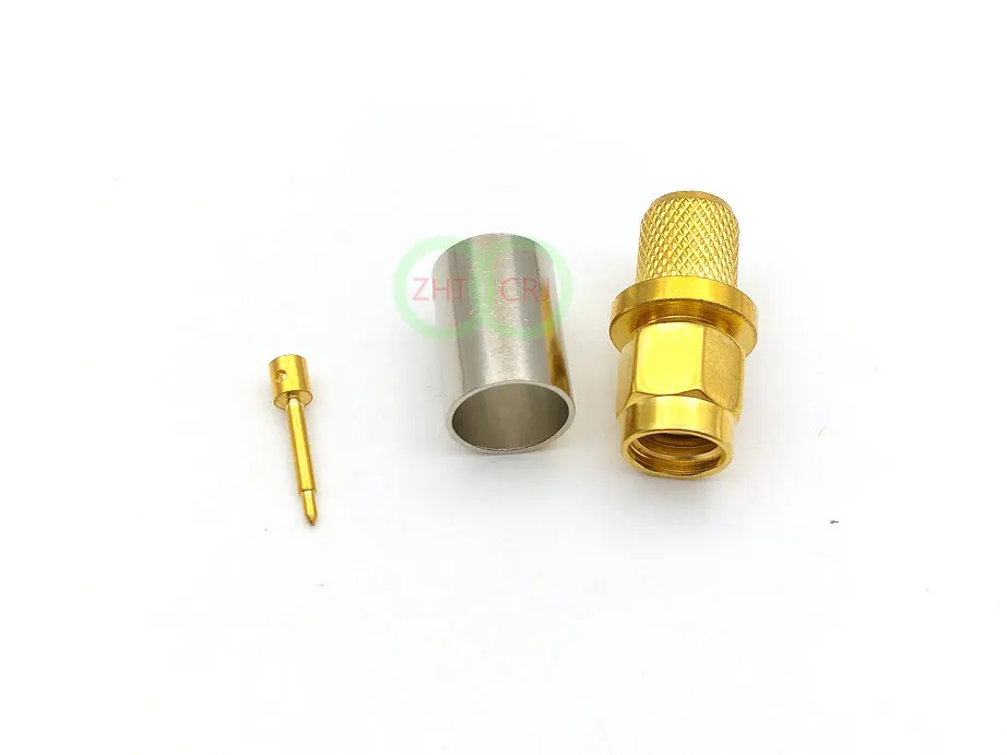 SMA Male Plug RF Coax Stik Crimp for RG5 RG6 5D-FB H155 LMR300 Kabel-Lige adapter Ny