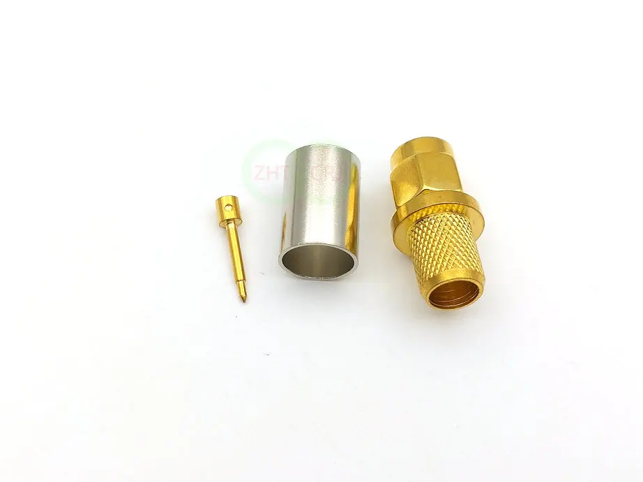 SMA Male Plug RF Coax Stik Crimp for RG5 RG6 5D-FB H155 LMR300 Kabel-Lige adapter Ny