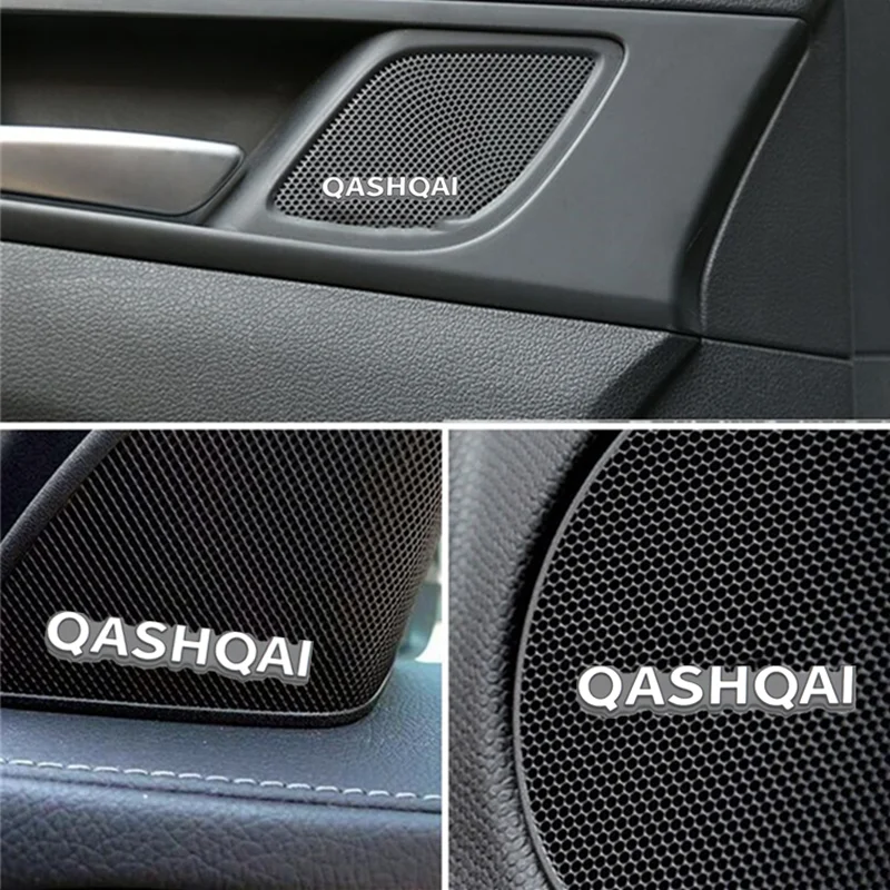 3D Car Styling Mærkat Aluminium Logo, interiør Højttaler lyd Badge for Nissan QASHQAI J10 J11 Murano X-trail Teana