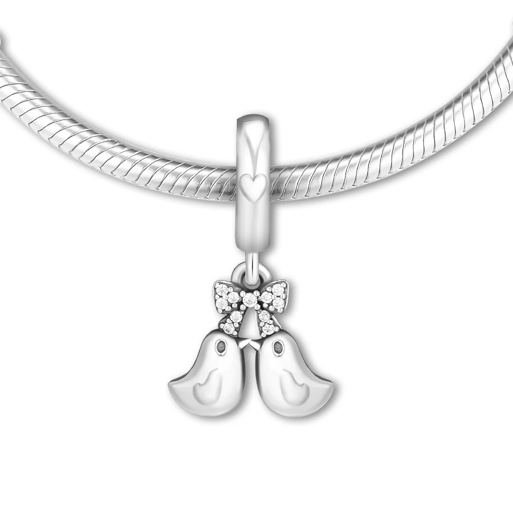 Perler passer til Armbånd for Evigt Kærlighed Vedhæng med Klare CZ 925 Sterling Sølv Smykker Gratis Fragt