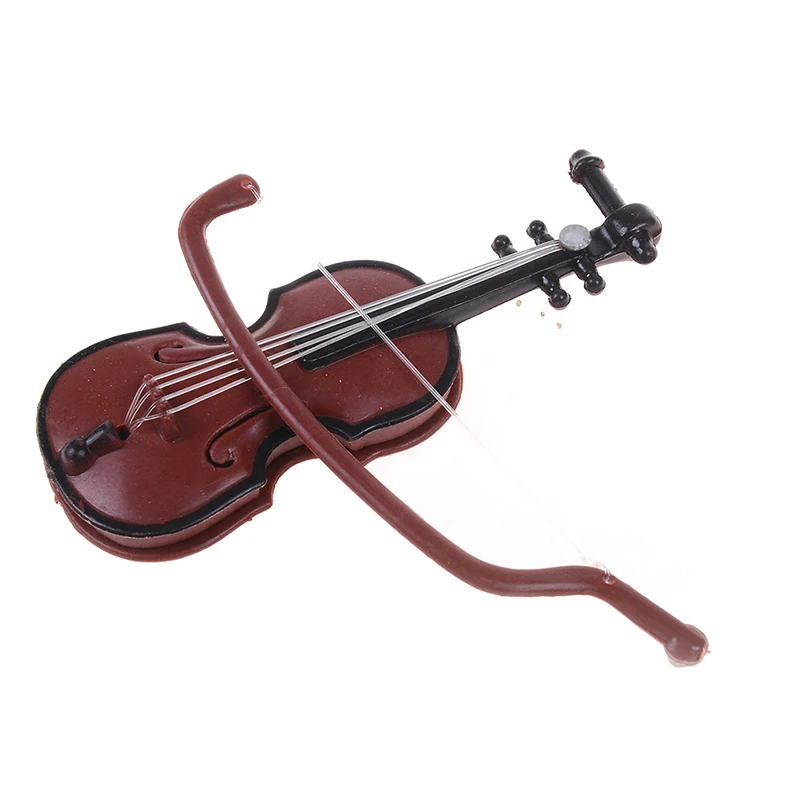 1Pc DIY Hjem Dekoration Miniature Musik Instrument Plast Mini Violin Dukkehus Dekorative Ornamenter Plast Håndværk