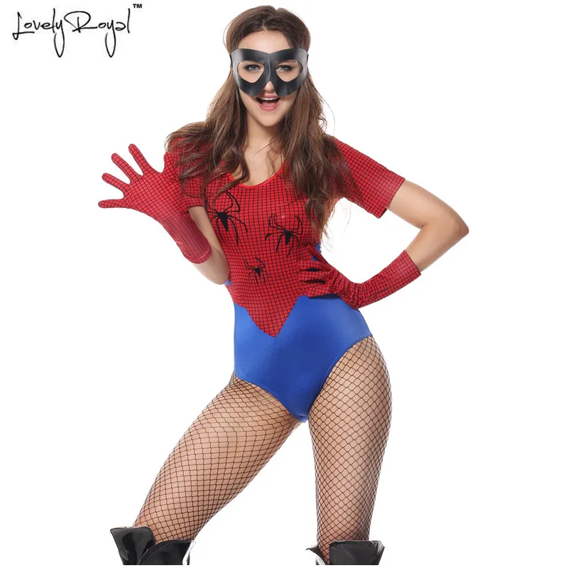 LovelyRoyal 2018 sexet cosplay kostumer, halloween kostumer til kvinder Filmens superwoman cosplay buksedragt sprint udskrivning strømper