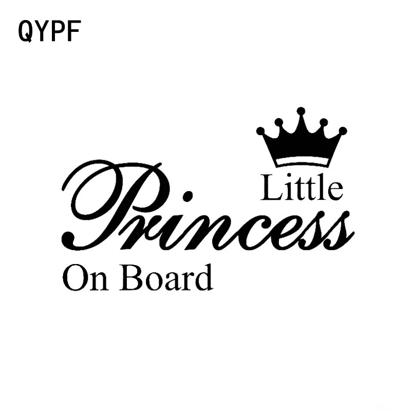 QYPF 16CM*9.9 CM Lille Prinsesse Pige Om Bord Van Vinyl Bil Decal Sticker Sort/Splint C14-0046
