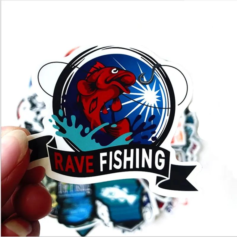 50 Pc ' er Offentlig Fisker Fiske Klistermærker Til Computer Bagage Vandtæt Decal Sticker til DIY Bærbar Kuffert Moto Bil
